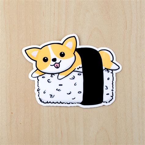 They are stubby, dogs with large ears, short legs and are incredibly cute. Sushi Corgi Sticker | Dog stickers, Kawaii stickers ...