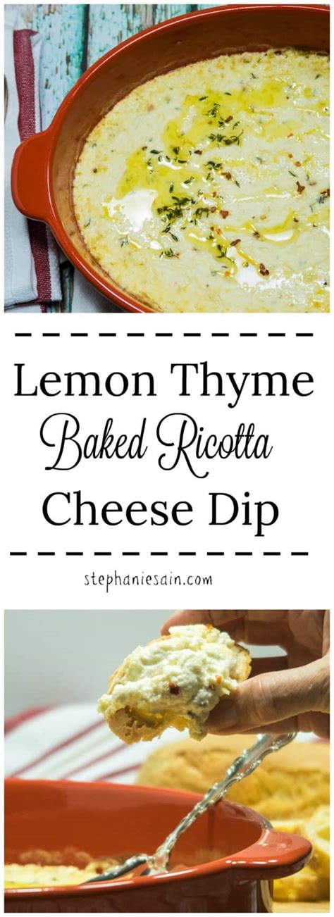 Lemon Thyme Baked Ricotta Cheese Dip Apples For Cj