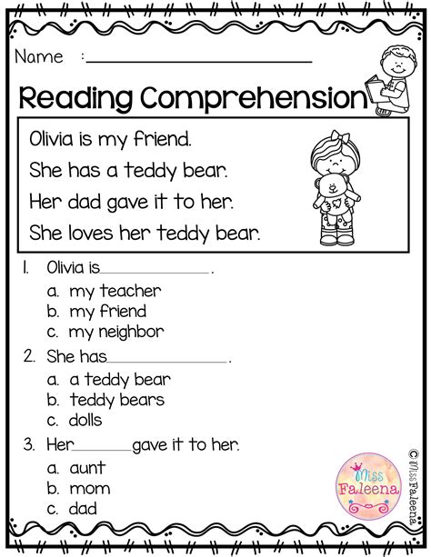 Free Reading Comprehension Is Suitable For Kindergarten Stu Reading