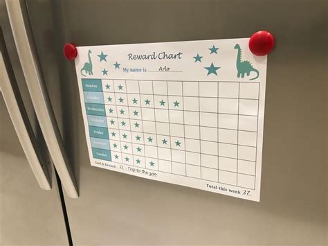 Reward Chart Dinosaurs Printable Childrenkids Reward Chart Etsy
