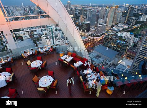 Red Sky Restaurant Rooftop Bangkok Thailand On The Top Floor Of The