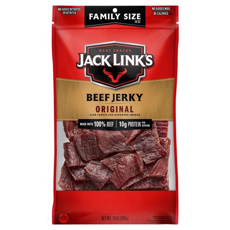 Jack Link S Original Beef Jerky 10 Oz Resealable Bag Walmart Com