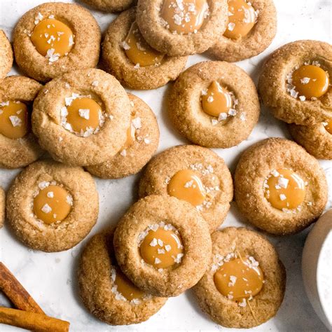 Salted Caramel Thumbprint Cookies With Cinnamon Sugar Chen E Today