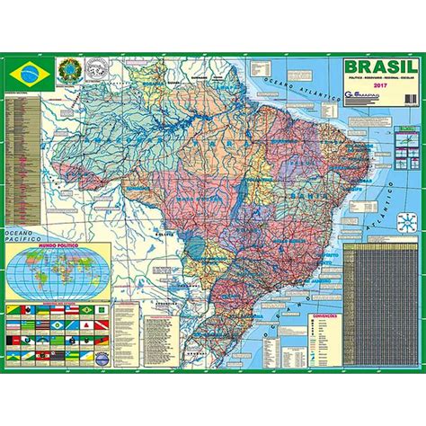 Mapa Brasil Pol Tico Rodovi Rio X Glomapas Livraria Bar O