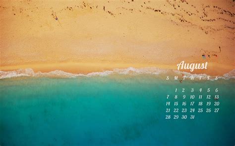 August Calendar Desktop Background Printable Calendar