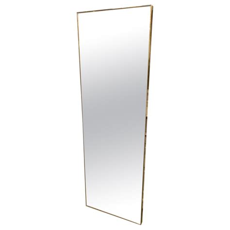 Custom Black Glass And Brass Full Length Mirror For Sale At 1stdibs