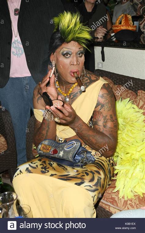 Dennis Rodman Dresses In Drag In A Tight Dress Makeup And Wig With
