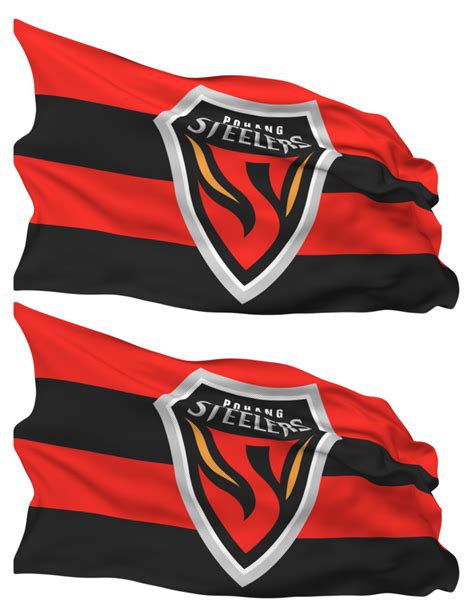 Free Pohang Steelers Football Flag Waves Isolated In Plain And Bump