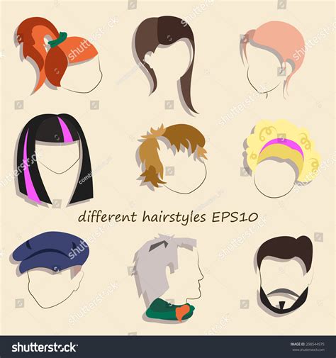 Hair Silhouettes Woman And Man Hairstyle Eps10 Royalty Free Stock