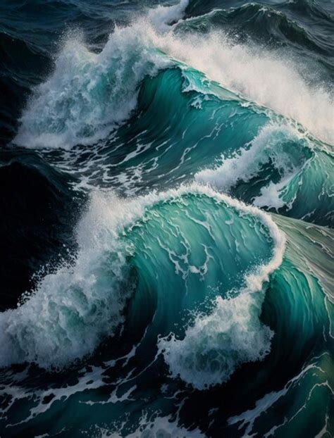 Hay muchas olas en el océano con una persona en una tabla de surf