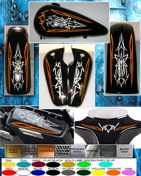 Motorcycle Decal Sticker Graphics Set For Gas Tank And Fender Pinstripe