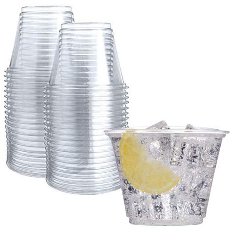 50 Clear Plastic Cups 9 Oz Plastic Cups Clear Disposable Cups Pet