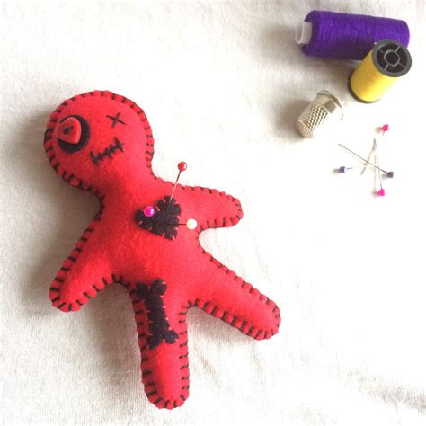 red and black voodoo doll pin cushion juju doll needle etsy uk pin doll pin cushions