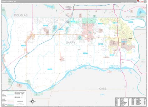 Sarpy County Ne Wall Map Premium Style By Marketmaps Mapsales