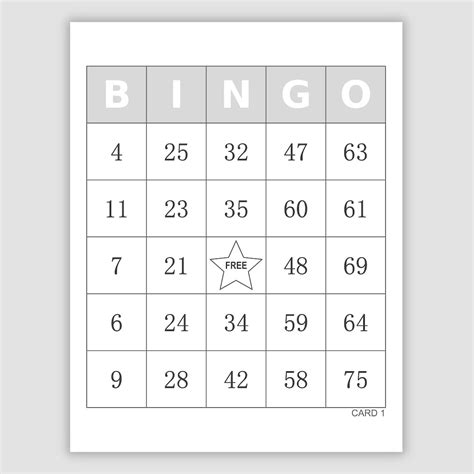1000 Bingo Cards Pdf Download 1 Per Page Instant Printable Fun Party