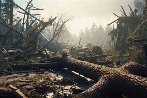 Premium Ai Image A Picture Of A Fallen Tree In The Middle Of A Forest