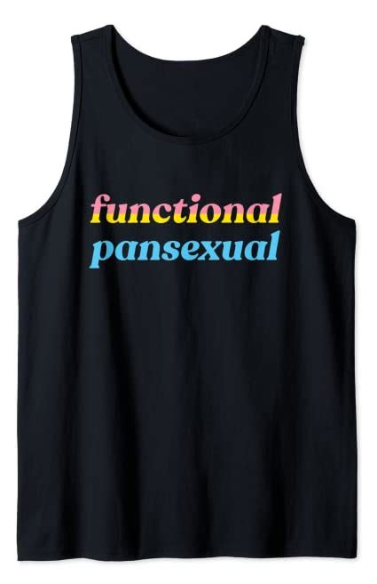Amazon Com Functional Pansexual Funny Lgbtqia Pan Pride Flag Meme Tank