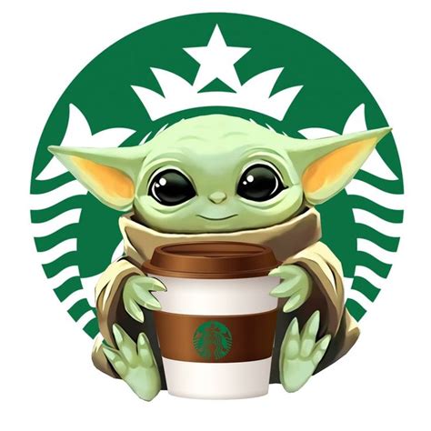 Baby Yoda Starbuck Coffee Sip Sip Png Psd Svg Files Etsy Yoda