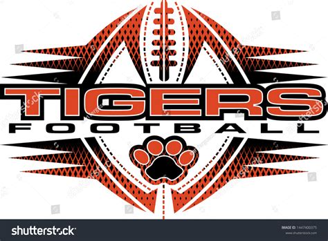 Tigers Football Team Design Paw Print Stock Vector Royalty Free