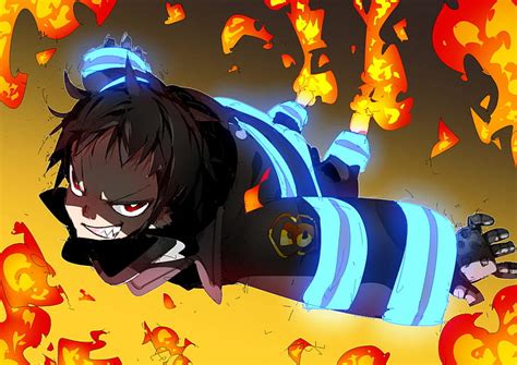 fire force shinra devil face anime wallpaper