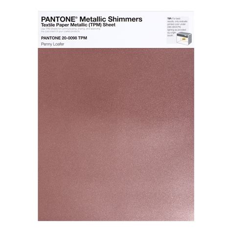 Pantone Metallic Shimmers Textile Paper Metallic Tpm Sheet 20 0019