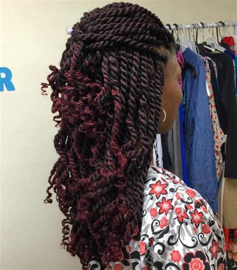 30 Hot Kinky Twists Hairstyles To Try In 2018 Burgundy