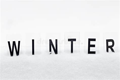 The Word Winter Written In Snow Stock Image Image Of Composition