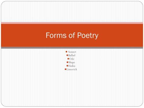 Ppt Forms Of Poetry Powerpoint Presentation Free Download Id6530832