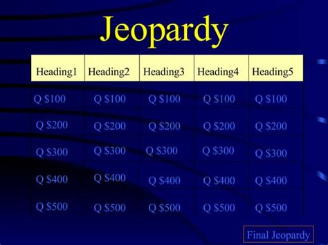 Jeopardy Template Ppt
