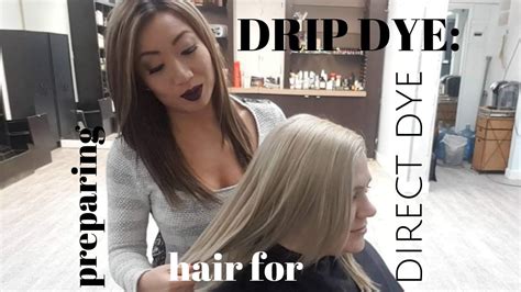 Drip Dye Hair Tutorial Part 1 Prepping Hair For Direct Dye Youtube