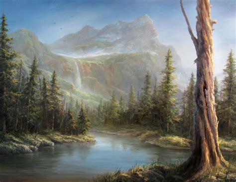 Evergreen Lake Oil Painting By Kevin Hill Watch Short Oil Painting