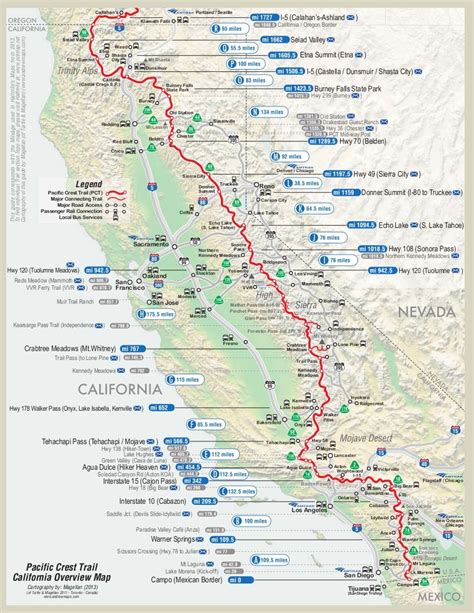 Pacific Crest Trail Map Hiking And Camping Pinterest Pacific Crest