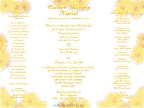 Get 2 free invitation samples. GRAPHIC DESIGNS - Marshop Desktop Designs: Wedding Invitation Designs (Yellow Color/Yellow Motiff)