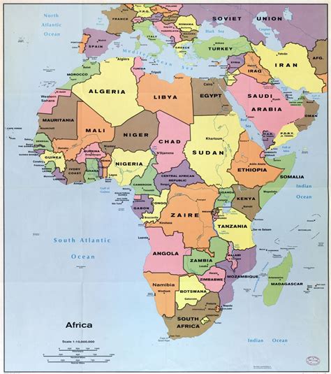 Detalle A Gran Escala Mapa Político De África Con Las Marcas De Las Capitales Ciudades