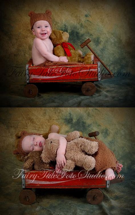 Just Kids Photography Baby Bear In A Vintage Wagon 6