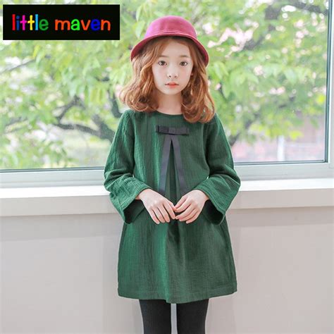 Kids Dress For Girl Autumn Clothes 2017 Children A Line Bow Baby Girl