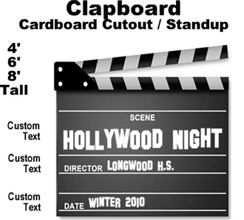 Hollywood Clapboard Cardboard Cutout Standup Prop - Dino ...