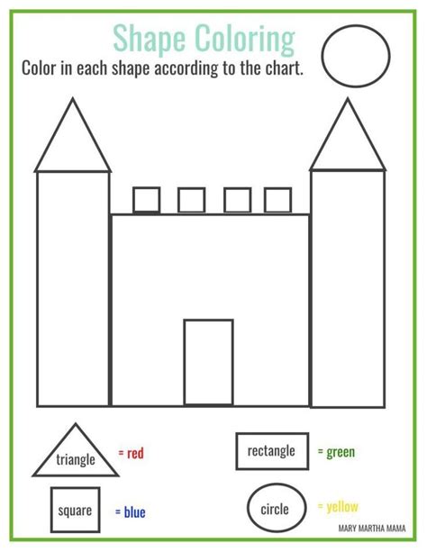 Free Printable Coloring Shapes Worksheets For Kindergarten Coloring