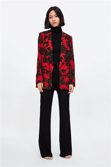 Image 1 Of Flowy Printed Blazer From Zara Blazers For Women Classy