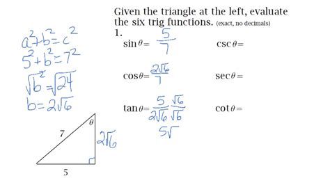Precalc 42 Trig Functions Of Acute Angles Youtube