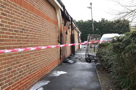 Fire Has Badly Damaged The Tesco Express Store In Mace Lane Off Hythe