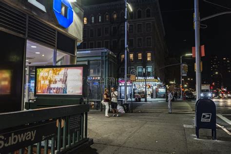Street At Night In Harlem New York City Usa Editorial Photo Image