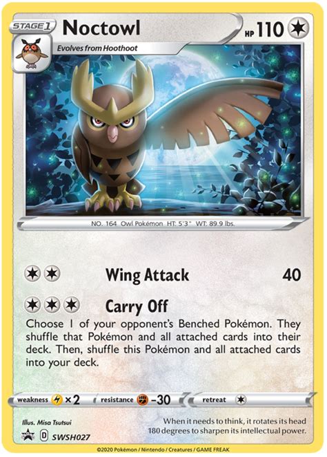 Maybe you would like to learn more about one of these? Noctowl - Sword & Shield Promos #27 Pokemon Card