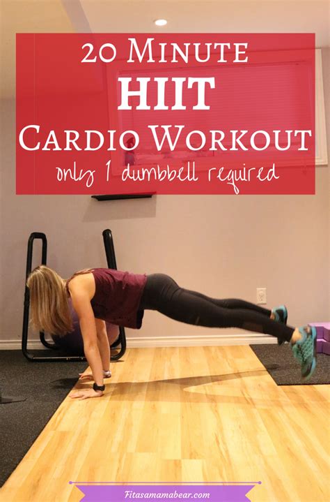 Hiit Cardio Workout At Home 1 Dumbbell 20 Minutes Strengthen And Tone Hiit Cardio Workouts