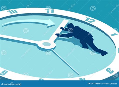 Businessman Trying To Stop The Time Stock Illustration Illustration