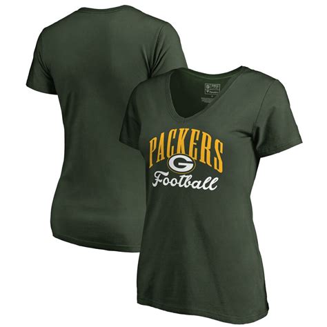 Women S Green Bay Packers Nfl Pro Line By Fanatics Branded Green Victory Script Plus Size V Neck
