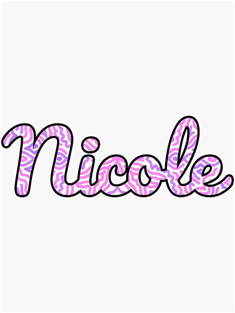Nicole Handwritten Name Sticker For Sale By Inknames Redbubble
