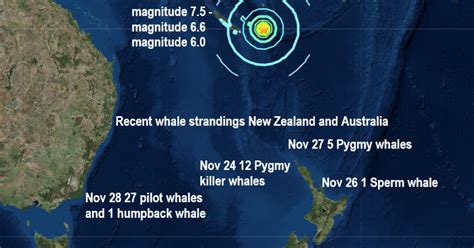 The Big Wobble Three Powerful Quakes Including A Massive Mag 7 5 Rock The South Pacific Where