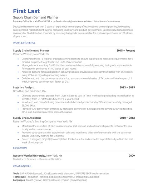 Supply Chain Director Resume Example For Resume Worded