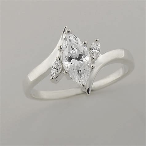 Cubic Zirconia Silver Ring Marquise Stone 1013 Dmd Collection Sterling Silver Cz Rings